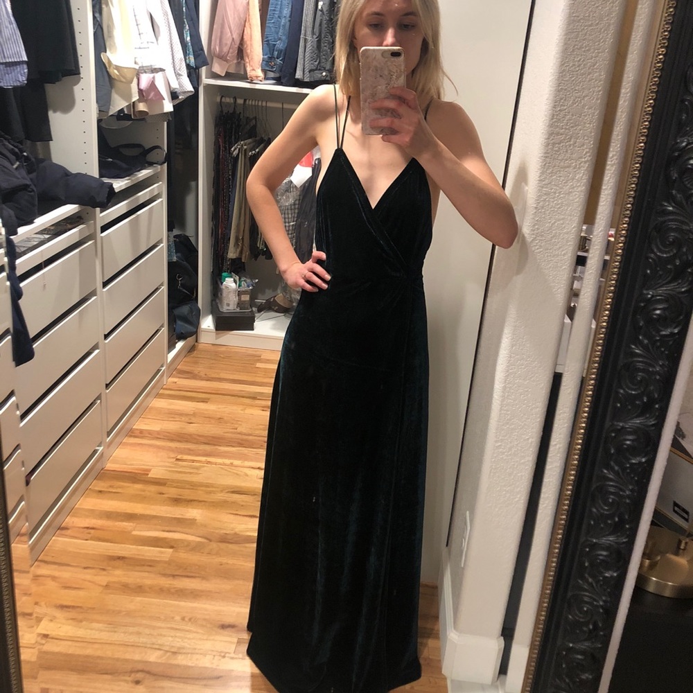 Green velvet dress